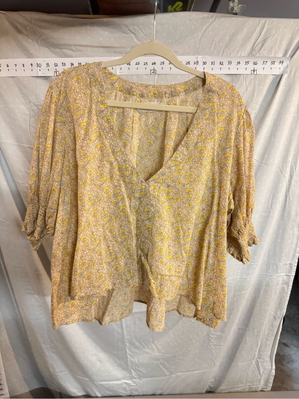 Urban Outfitters Yellow Floral Button-Front Blouse